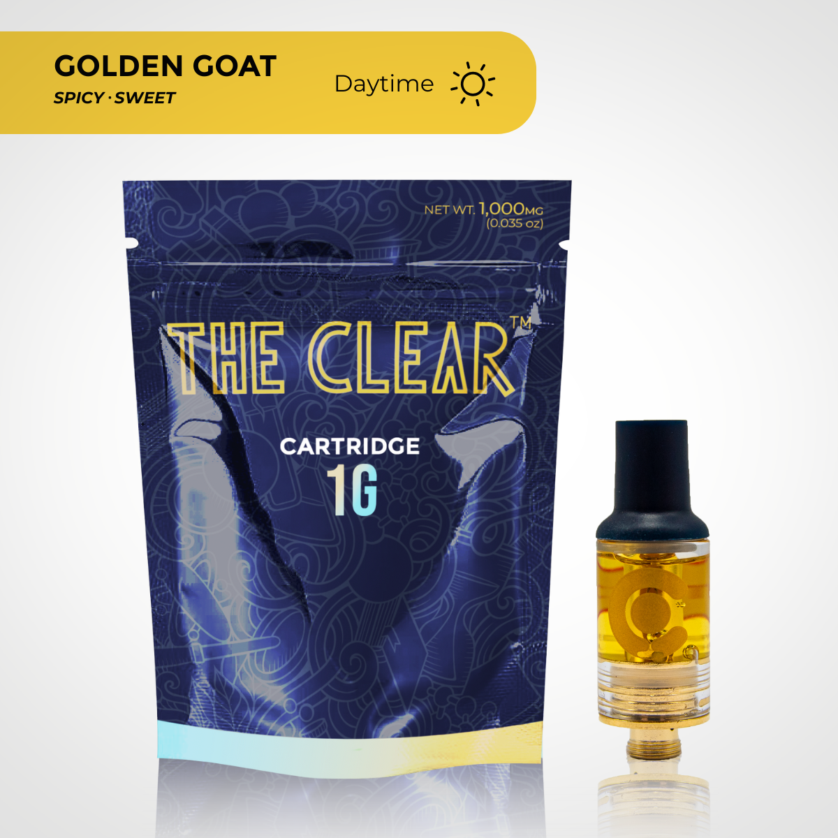 The Clear Original Cartridge 1000mg | Golden Goat