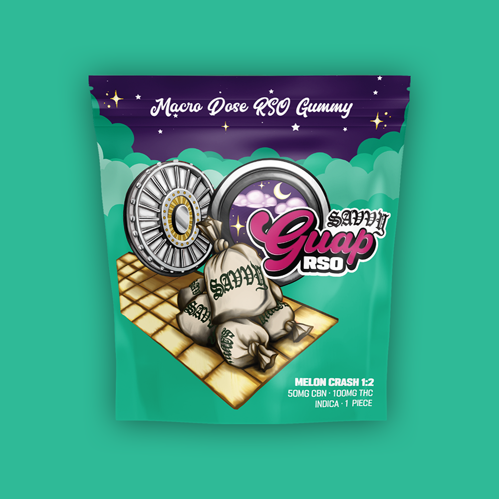 Savvy - Melon Crash (I) Guap RSO Gummies (4.6mg THC 2.37mg CBN 10pk) C0020026958