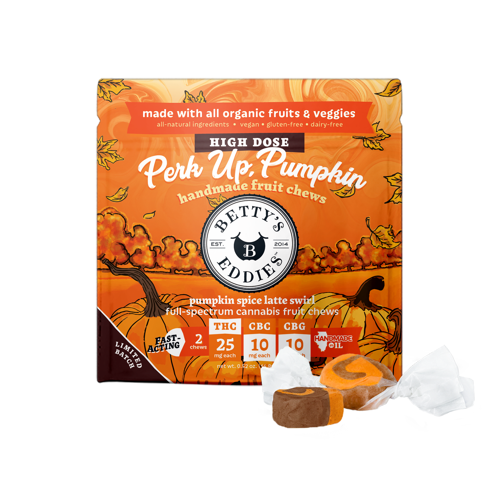 Perk Up, Pumpkin Spice Latte Swirl [2pk] (50mg THC/20mg CBC/20mg CBG)