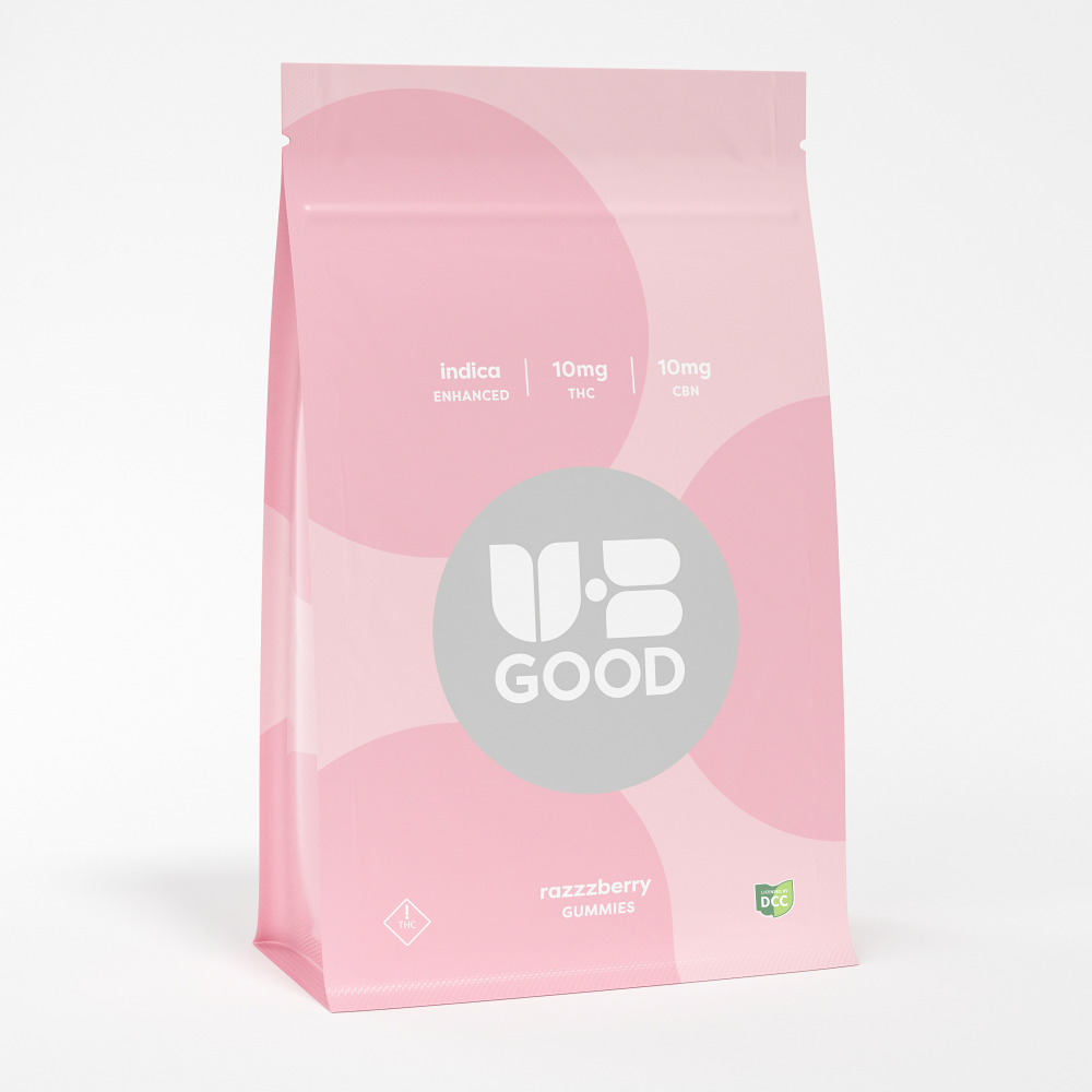 UB GOOD - RAZZZBERRY 1:1 SLEEP - GUMMIES - [100MG THC/ 100MG CBN] - 10PK - INDICA