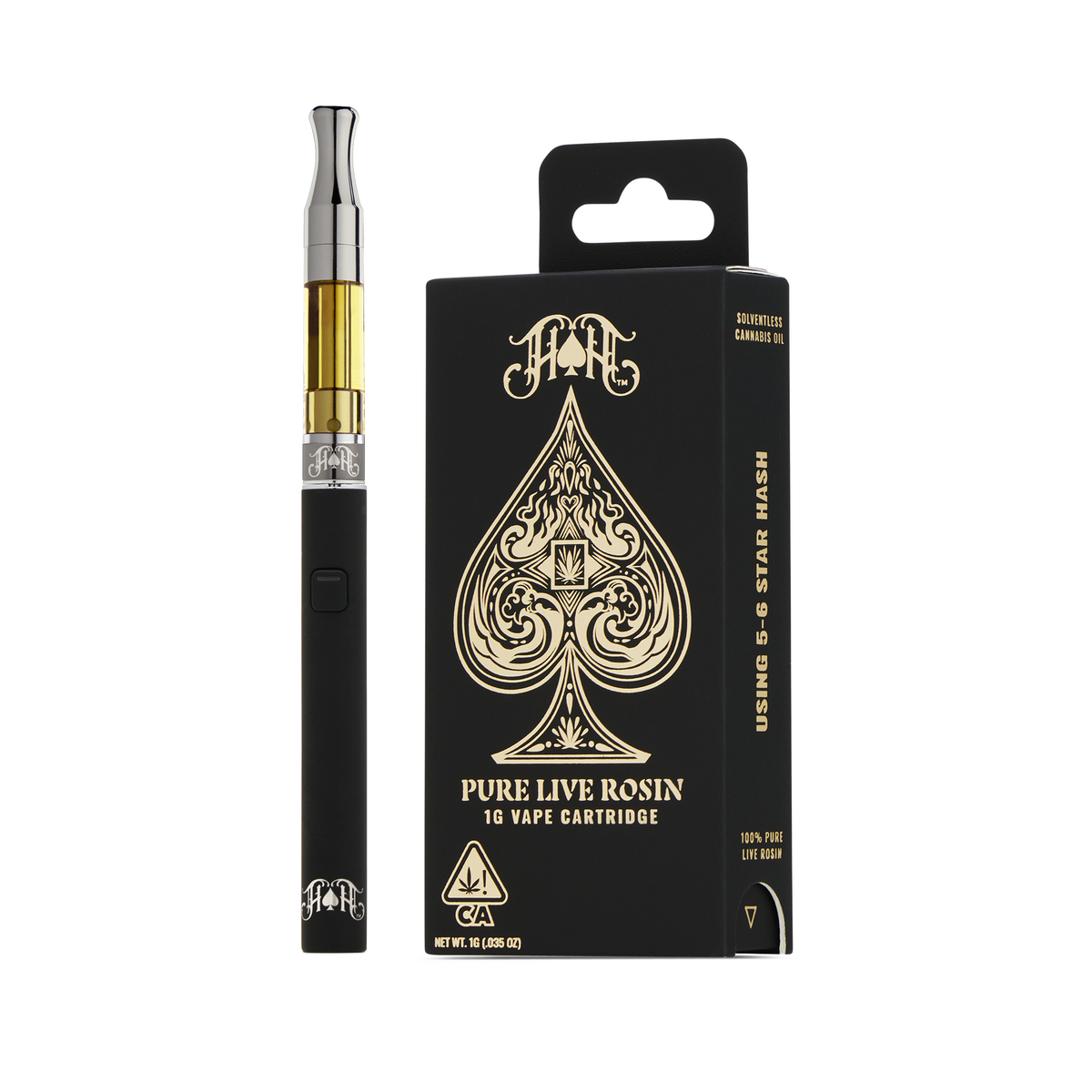 GMO | Indica - 100% Pure Live Rosin Solventless Oil - 1G Vape Cartridge
