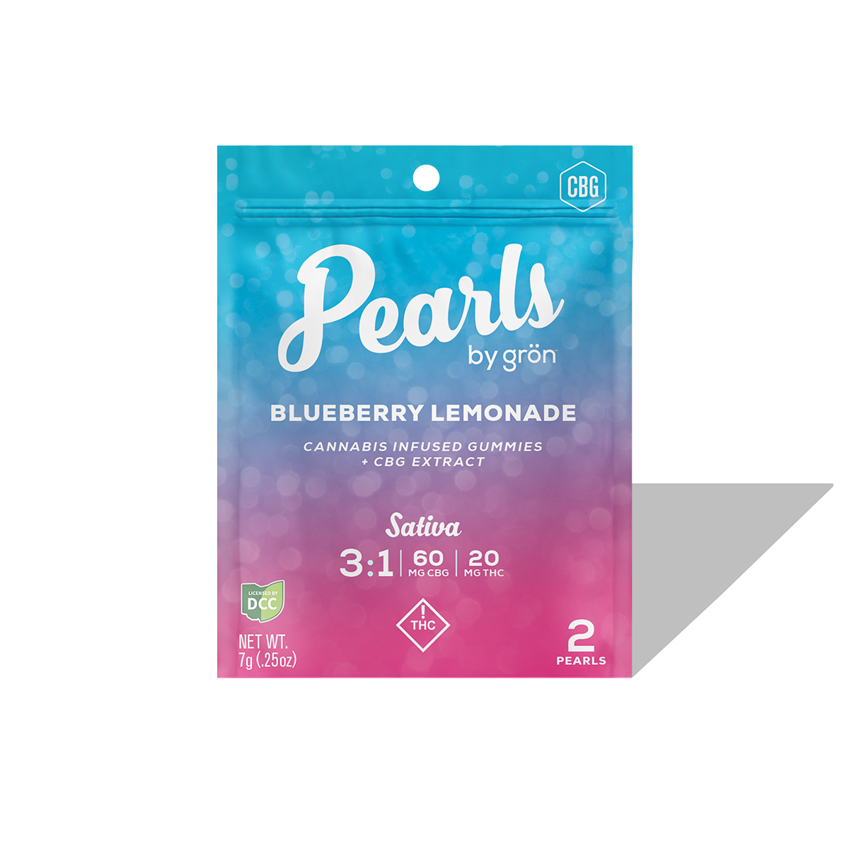 GRON - BLUEBERRY LEMONADE PEARLS 3:1 CBG / THC - GUMMIES - [20MG THC / 60MG CBG] - 2PK - SATIVA