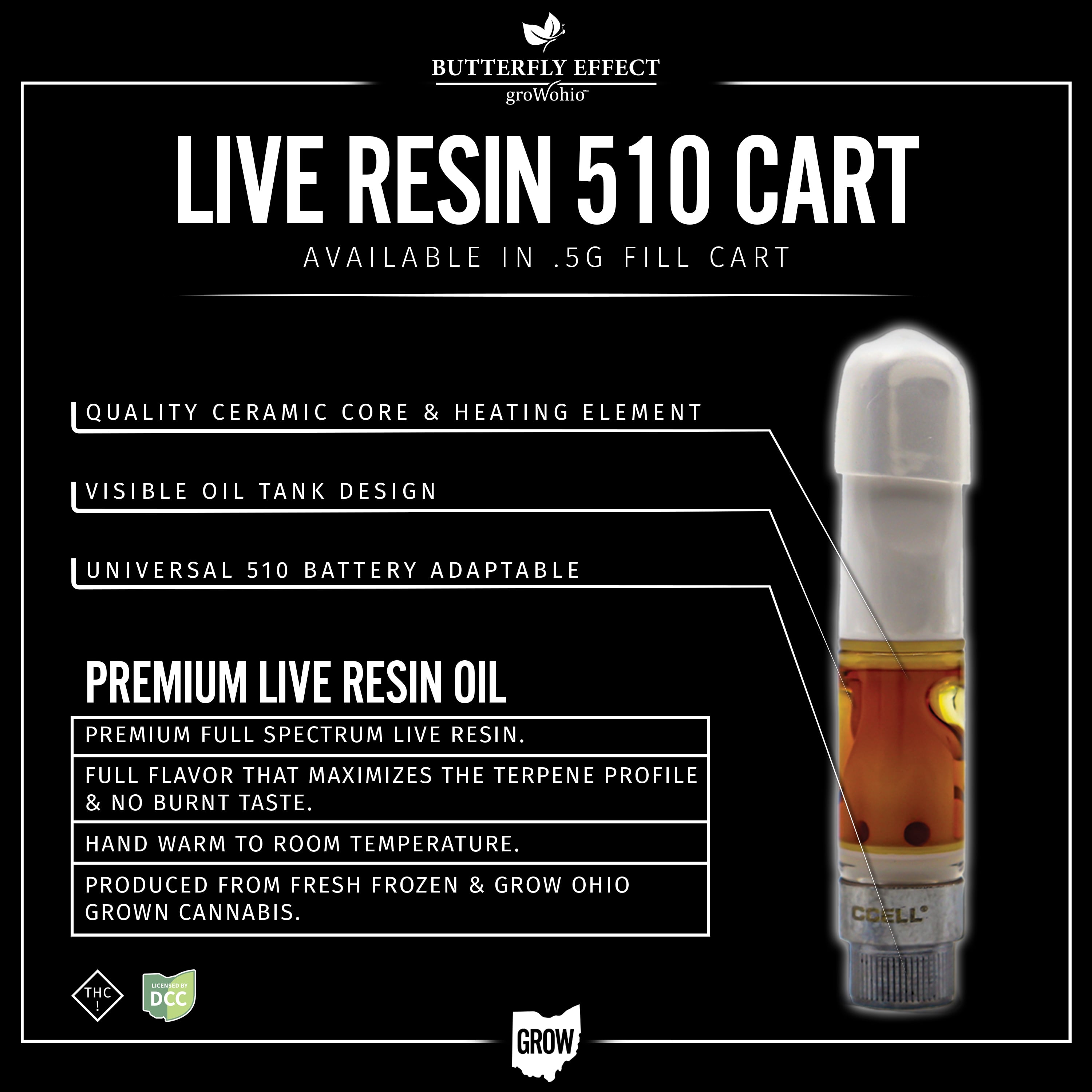 Butterfly Effect Cuban Linx Live Resin Cart Sativa
