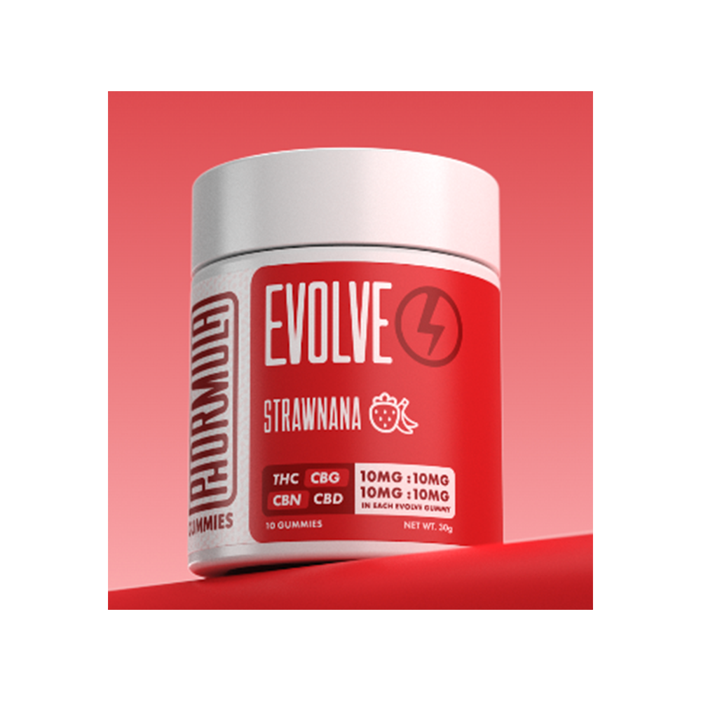 1:1:1:1 Evolve Strawnana [10pk] (100mg THC/100mg CBD/100mg CBN/100mg CBG)
