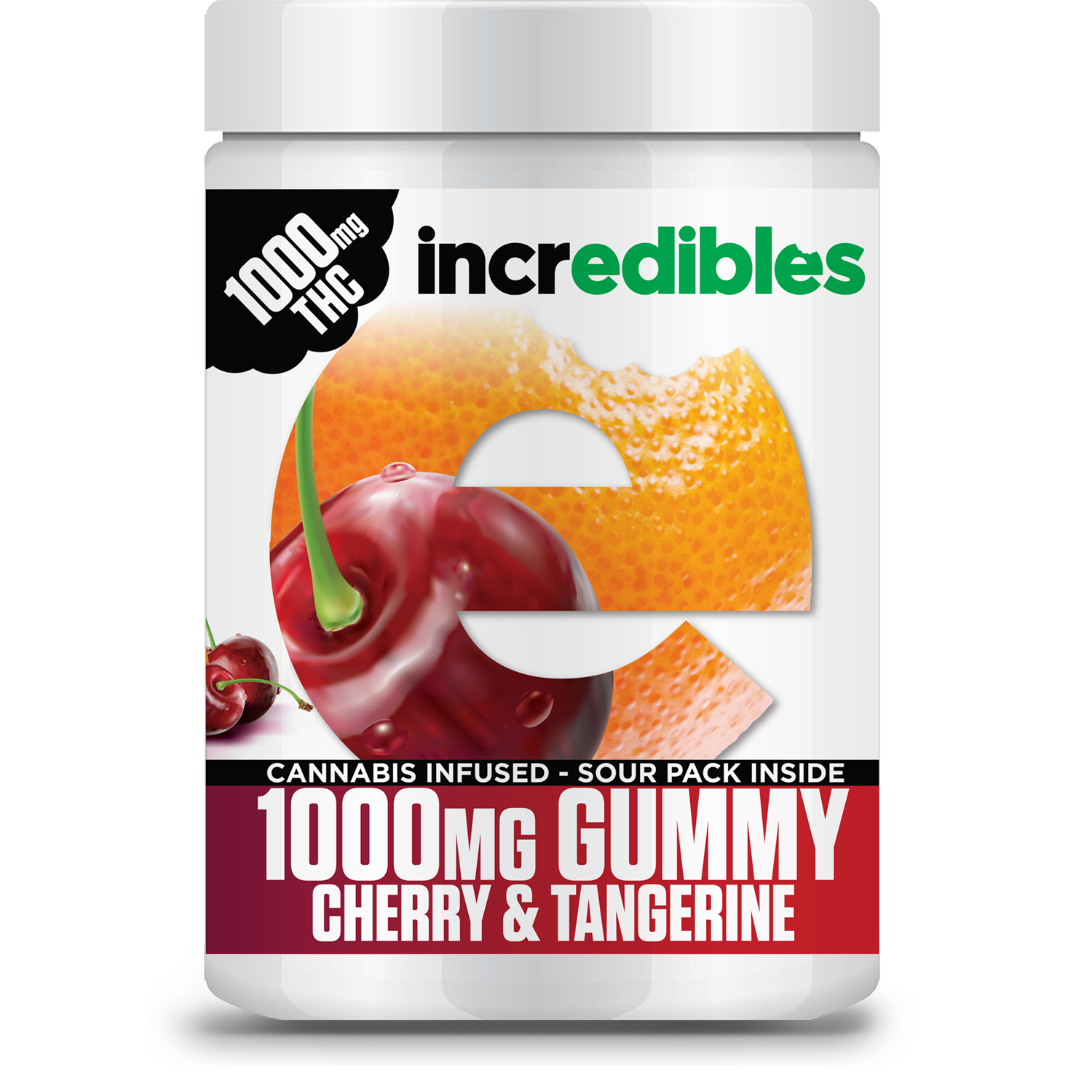 Cherry & Tangerine Indica (1000mg) incredibles Gummies Jane