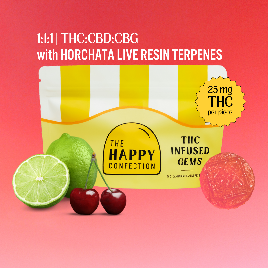 The Happy Confection - Chillaxing Cherry Limeade (H) Gummies (25.09mg THC 25.87mg CBD 26.33mg CBG 20pk) C0060000298 *NP