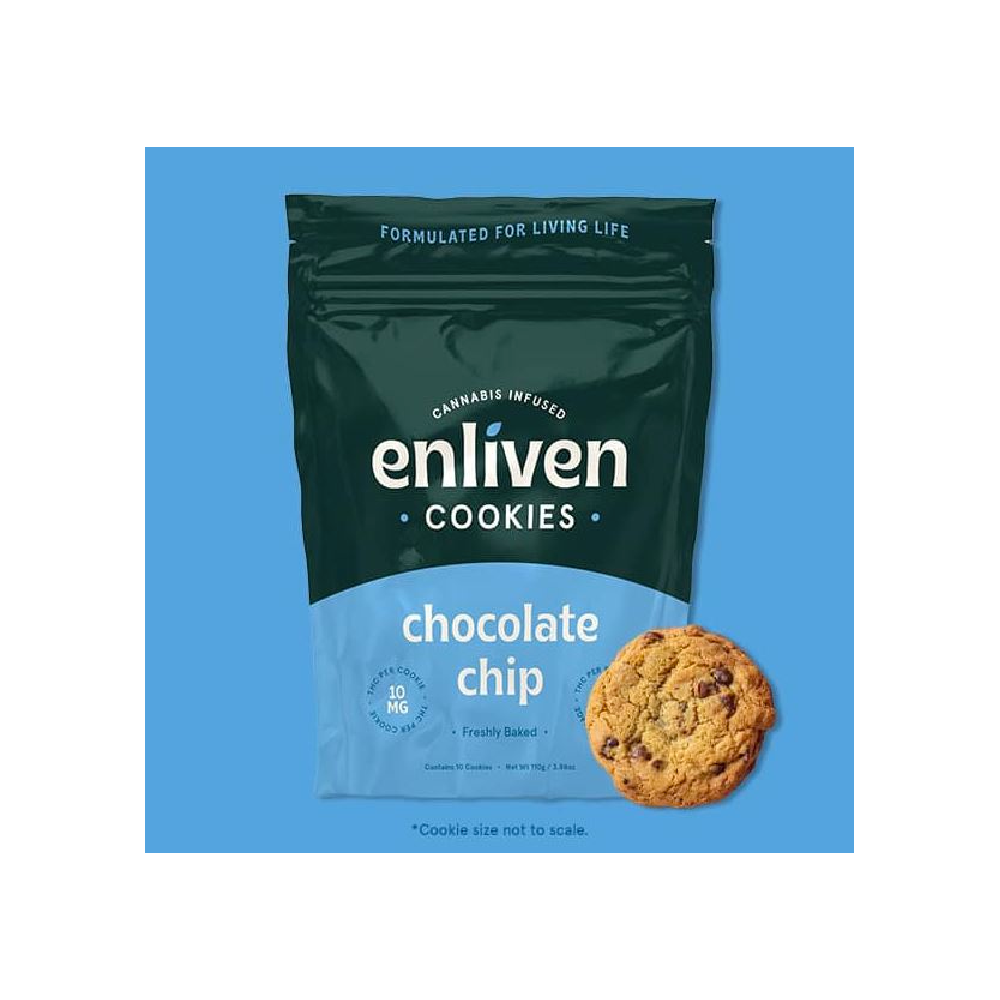 Chocolate Chip Cookies [10pk] (100mg) | Enliven | Cookies - Jane