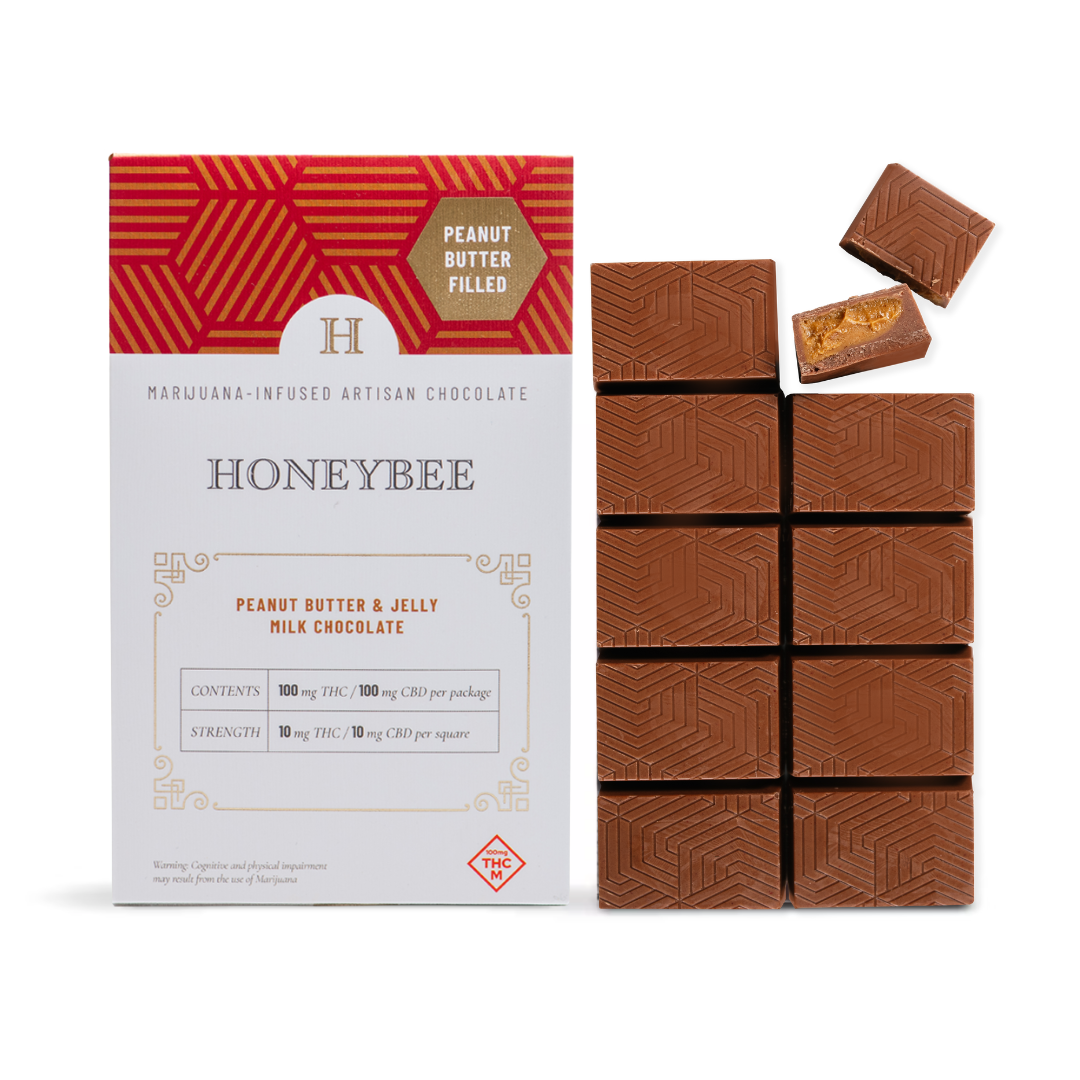 Peanut Butter & Jelly 1:1 Milk Chocolate [10pk] (100mg CBD/100mg THC)
