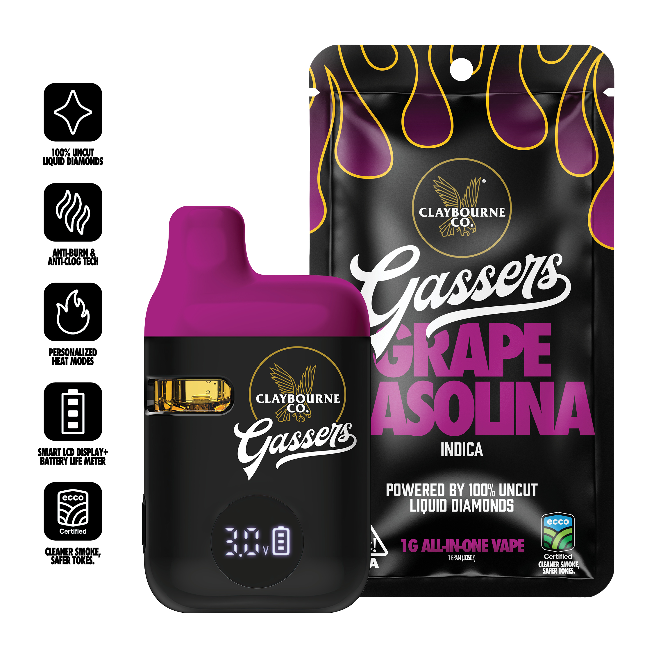Grape Gasolina (1g) - Gassers All-In-One Liquid Diamonds Vape
