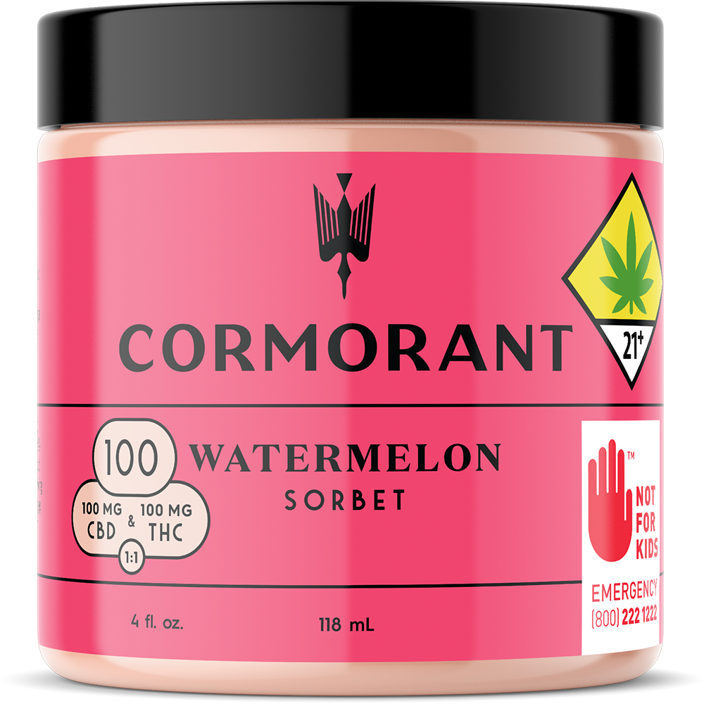 4 oz. 1:1 Watermelon Sorbet - 100 mg CBD + 100 mg THC