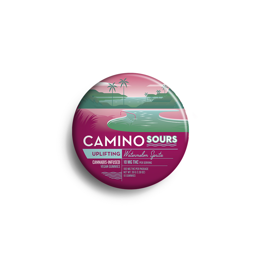 10mg Camino Sours 'Uplifting' Watermelon Spritz Gummies 100mg THC total