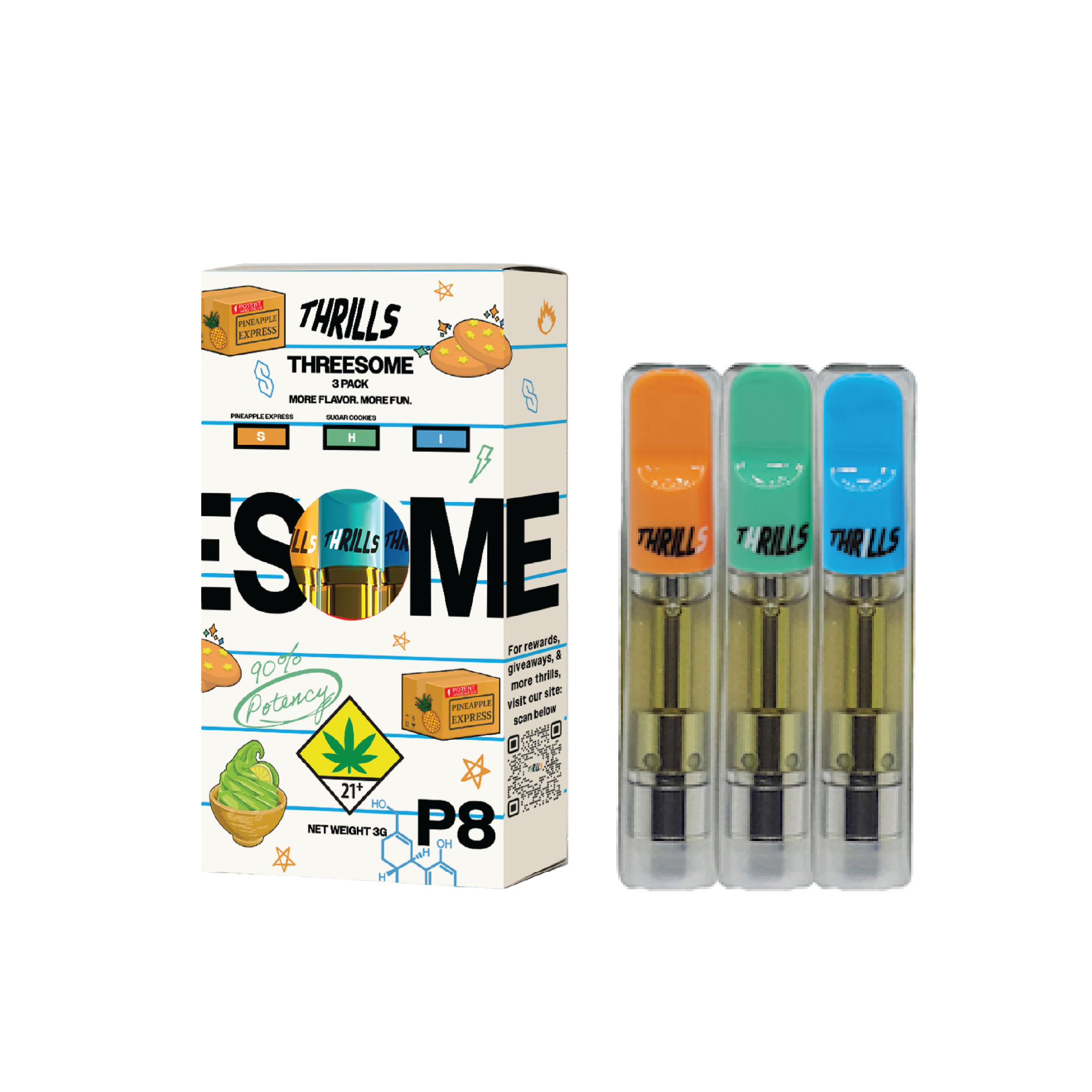 Thrills - Threesome 3 Pack - Pineapple Express x Sugar Cookies x Lime Sorbet