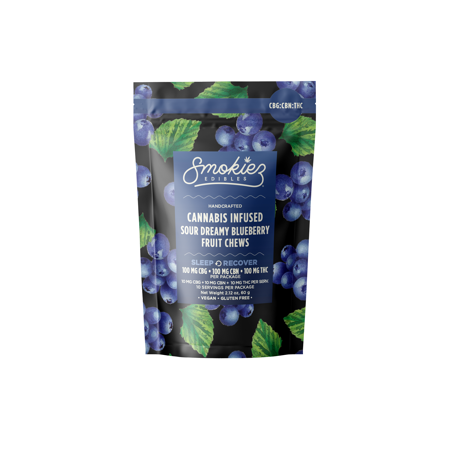 1:1:1 Sour Dreamy Blueberry (Sleep • Recover) [10pk] (100mg CBG/100mg CBN/100mg THC)