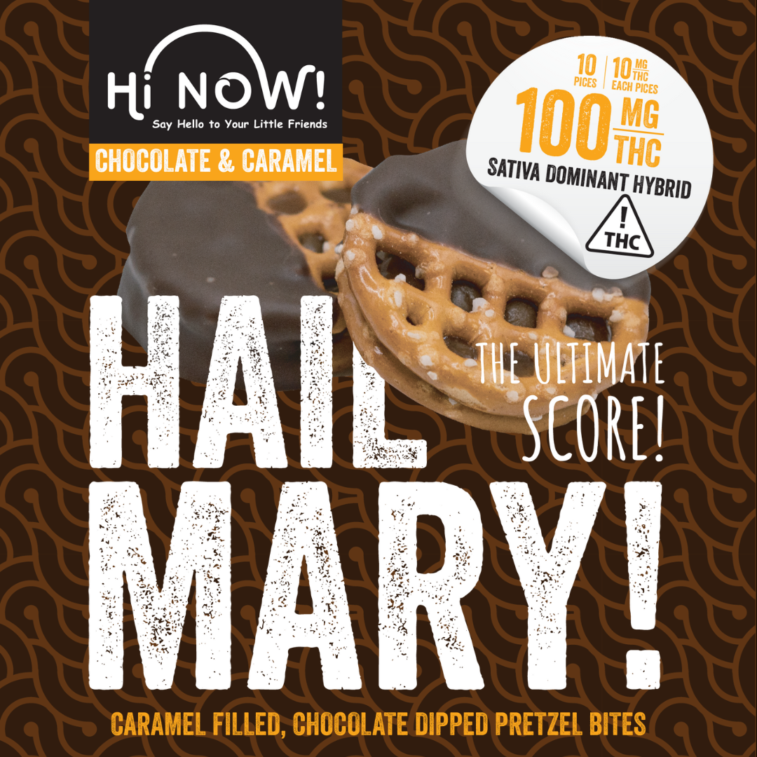 Hail Mary Caramel Pretzel Bites (100mg) Hi Now Edibles Jane