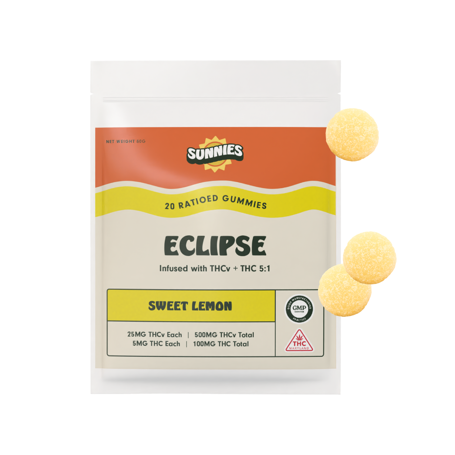 5:1 Eclipse - Sweet Lemon [20pk] 100mg THCv/100mg THC