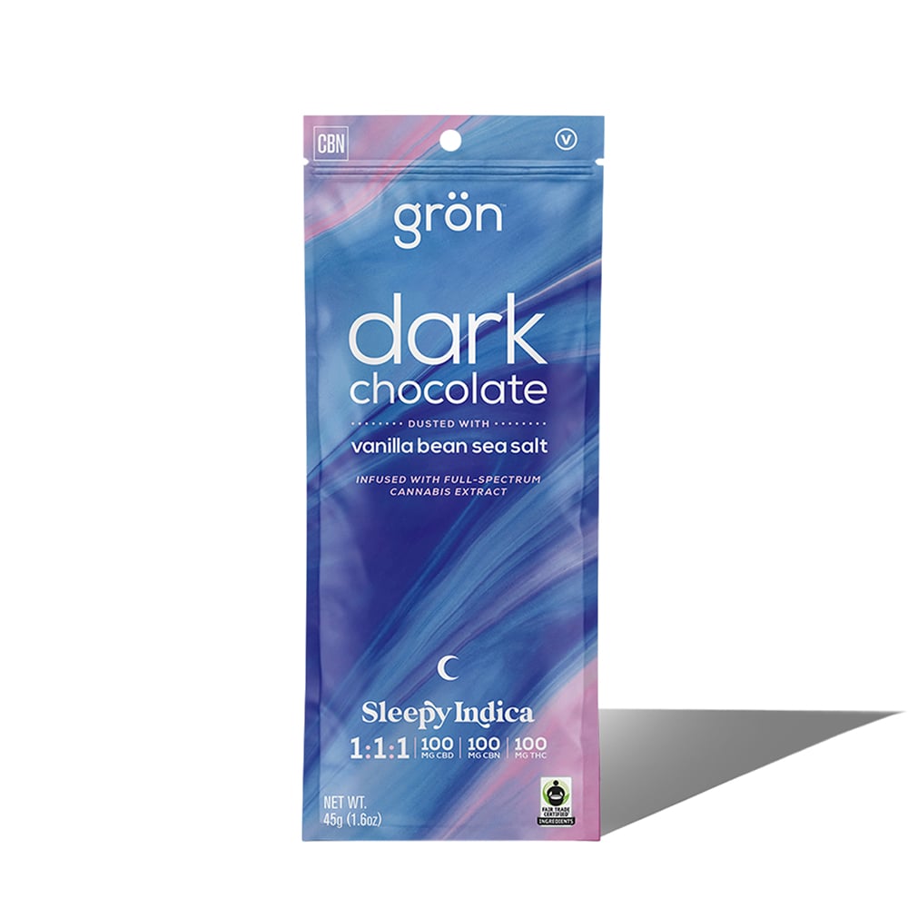 1:1:1 Dark Chocolate w/ Vanilla Bean Sea Salt - Sleepy Indica (100mg CBD / 100mg CBN / 100mg THC)