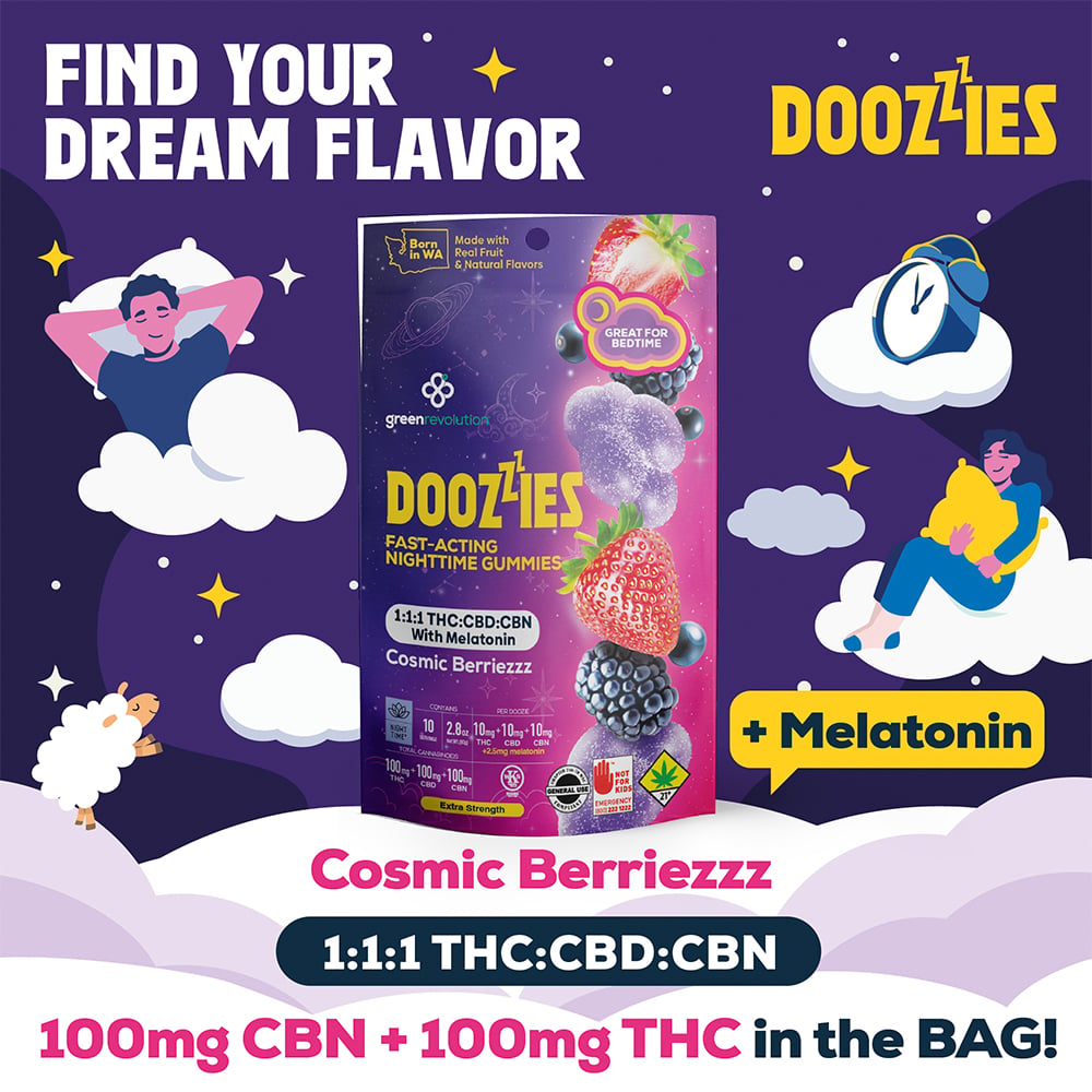 Extra-Strength 1:1:1 Cosmic Berriezzz  w/ Melatonin [10pk] (100mg THC/100mg CBD/100mg CBN/25mg Melatonin)