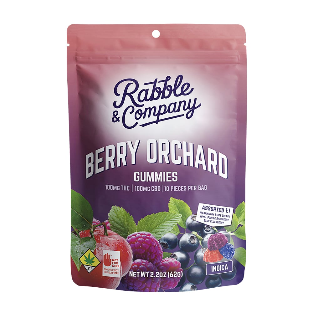 1:1 Berry Orchard Assorted - Indica [10pk] (100mg CBD/100mg THC)