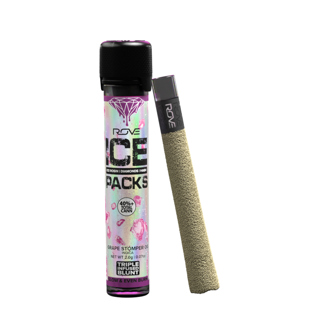 Grape Stomper OG - Infused Ice Pack Blunt (Rosin, Hash, and Diamonds) [2g]