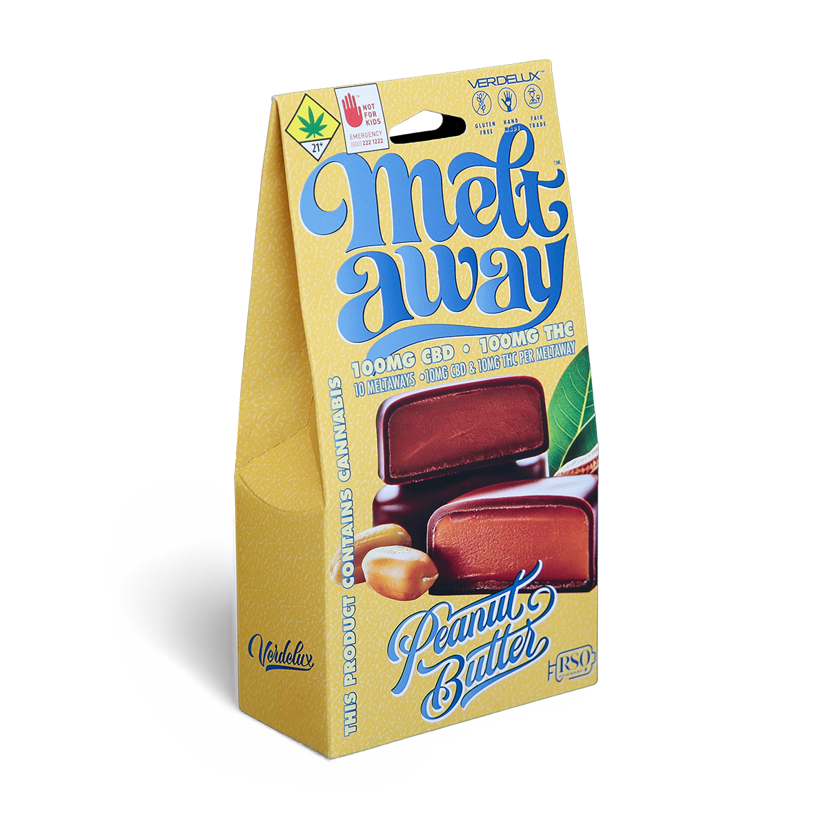 Meltaway Chocolate Covered Truffles Peanut Butter 1:1 (DOHC) Edibles 10pk 100mg CBD | 100mg THC