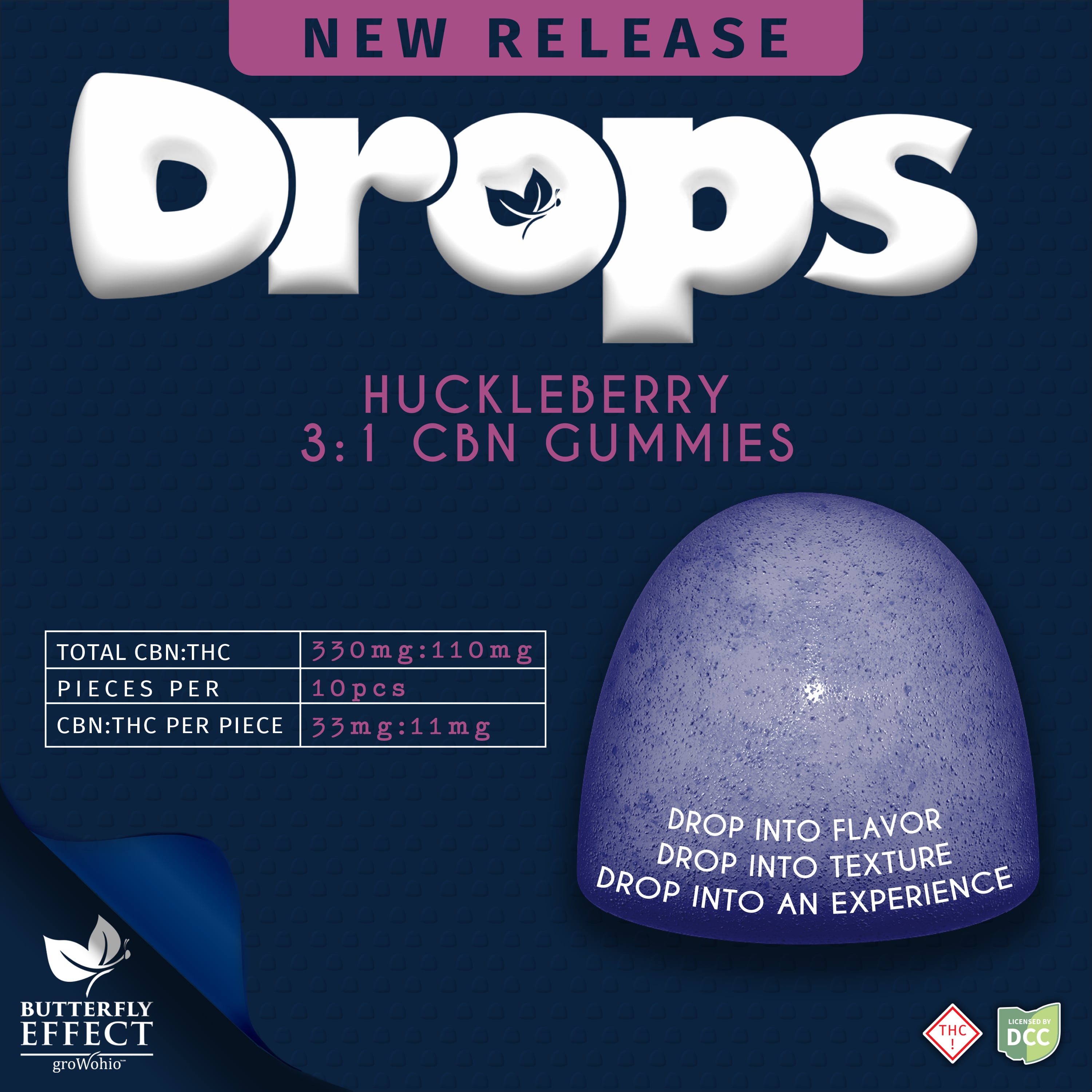 Huckleberry Cbn Gummie Drops 110mg