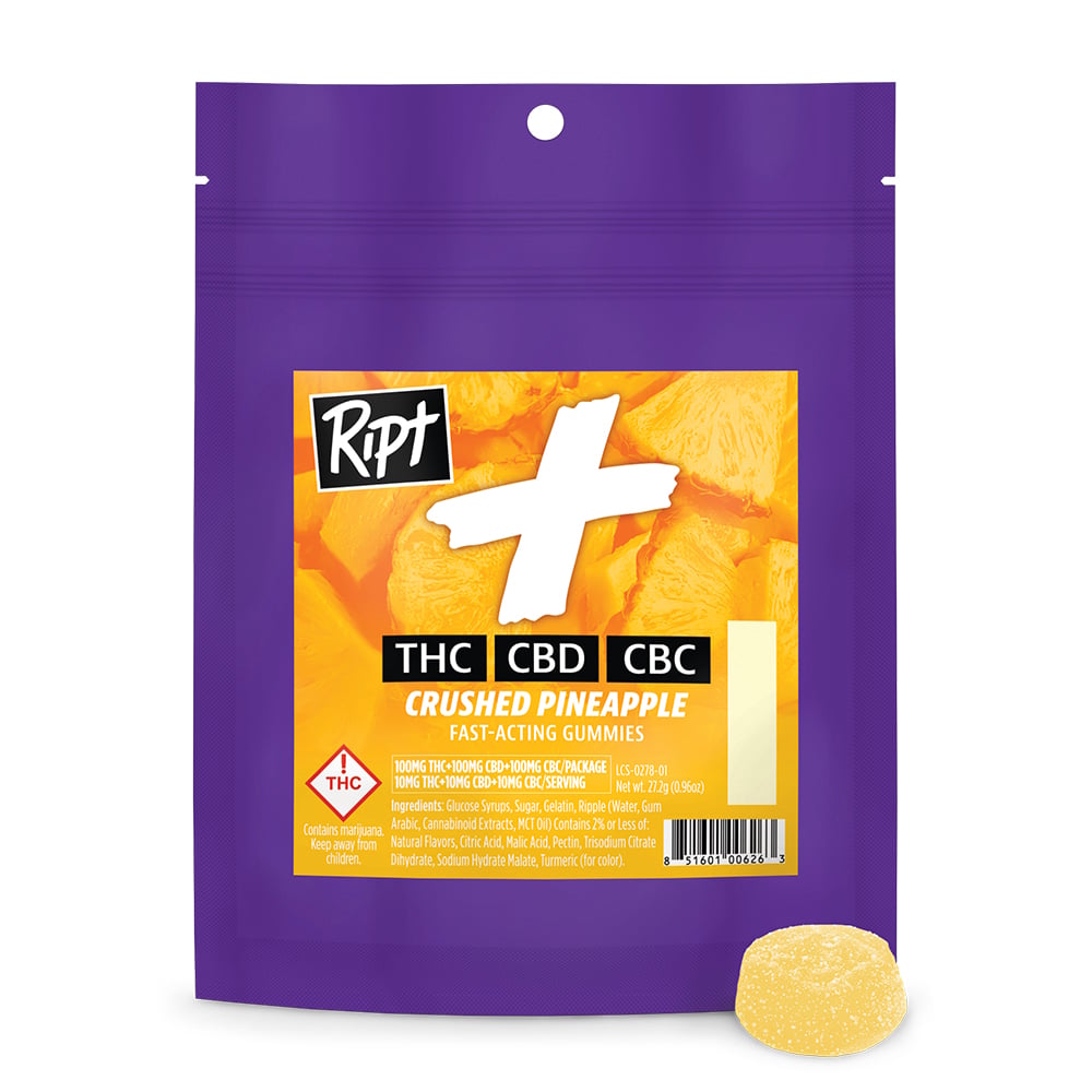 1:1:1 CBD + CBC - Crushed Pineapple [10pk] (100mg THC/100mg CBD/100mg CBC)