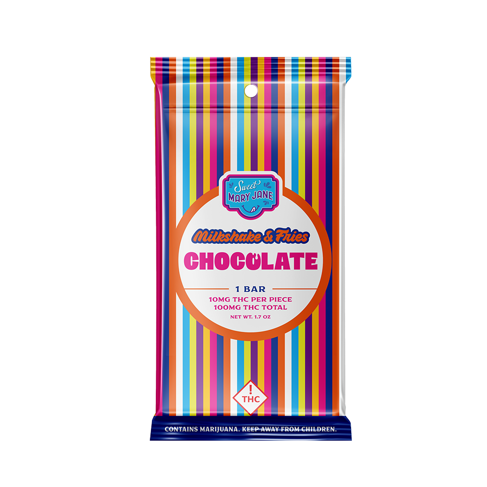 Milkshake and Fries Sativa (100mg) Sweet Mary Jane Chocolate Bar