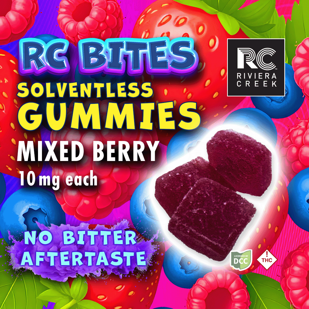 Riviera Creek - Mixed Berry - Solventless Gummies - 33mg - 3pk