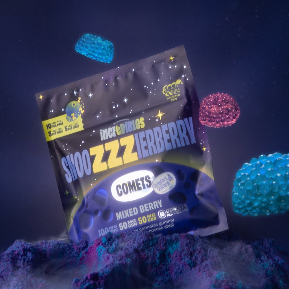 2:1:1 Snoozzzierberry Comets + CBN + CBG [10pk] (100mg THC/50mg CBD/50mg CBG)