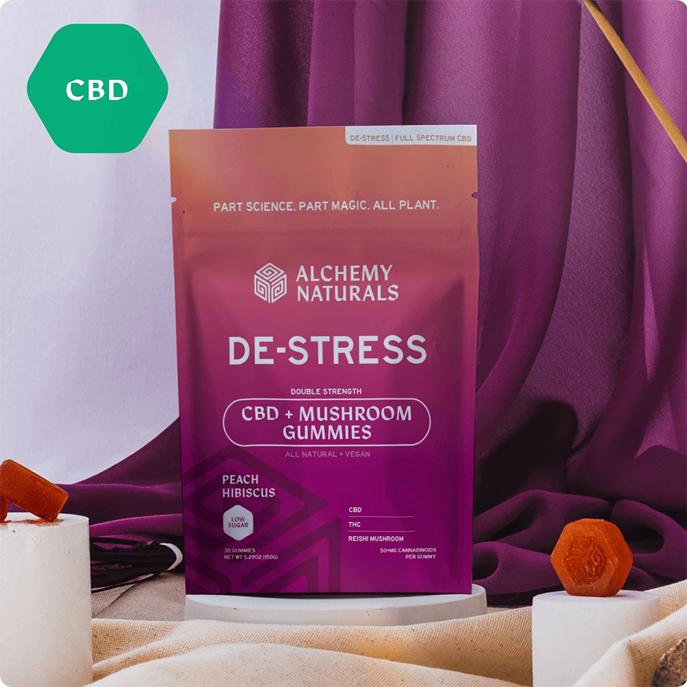 De-Stress - Peach Hibiscus [30pk] (750mg CBD/22.5mg THC)