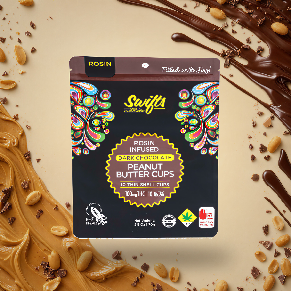 Peanut Butter Cups - Dark Chocolate - Indica [10pk] (100mg)