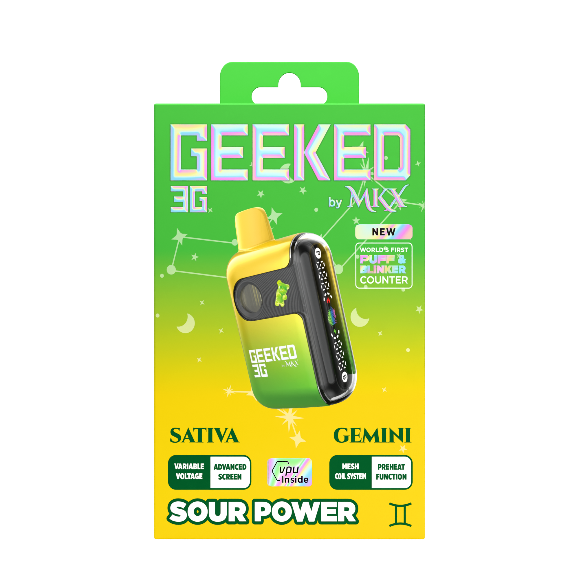 GEEK FX SDV【soul drivenクローン】 Shop Geeked 3G Disposable by MKX | Sour Power | Prosper Cannabis