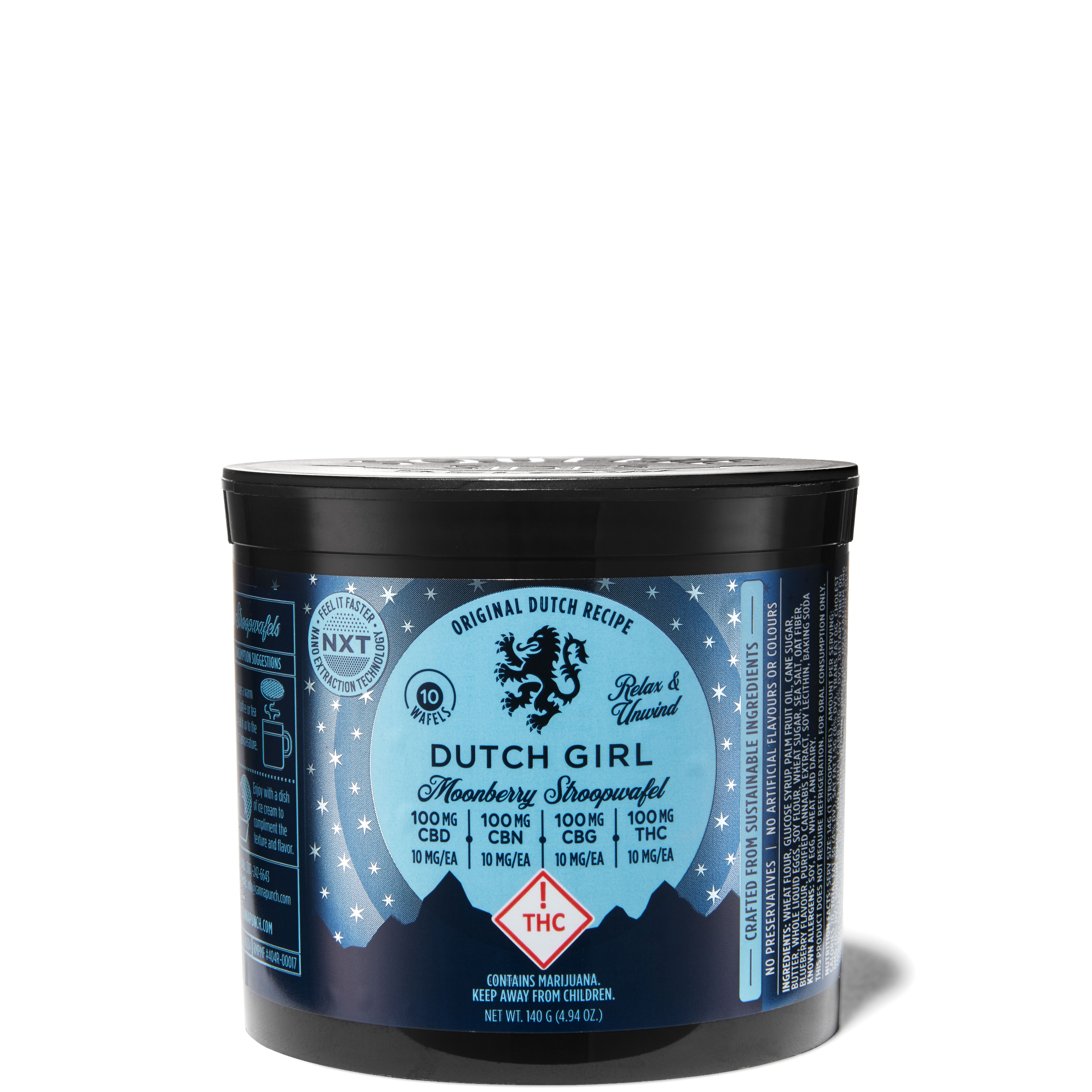Dutch Girl | Stroopwaffles | 1:1:1:1 Moonberry (100mg THC | 100mg CBD | 100mg CBG | 100mg CBN)