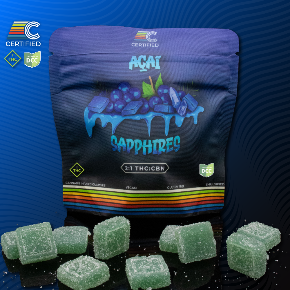 CULTIVATORS - ACAI SAPPHIRES 2:1  THC / CBN - GUMMIES - [100MG THC / 50MG CBN] - 10PK
