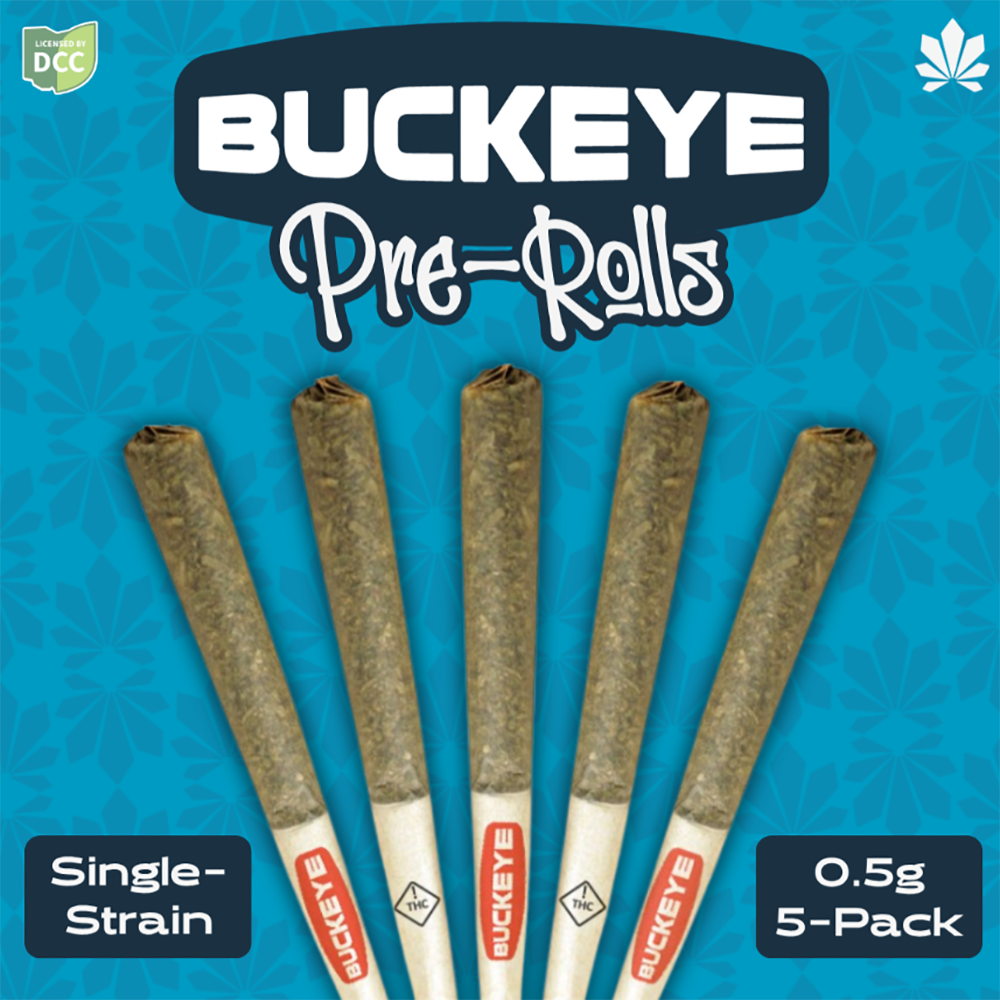 BUCKEYE RELIEF - GMO X BLUEBERRY - PREROLL - [2.5G] - 5PK - INDICA