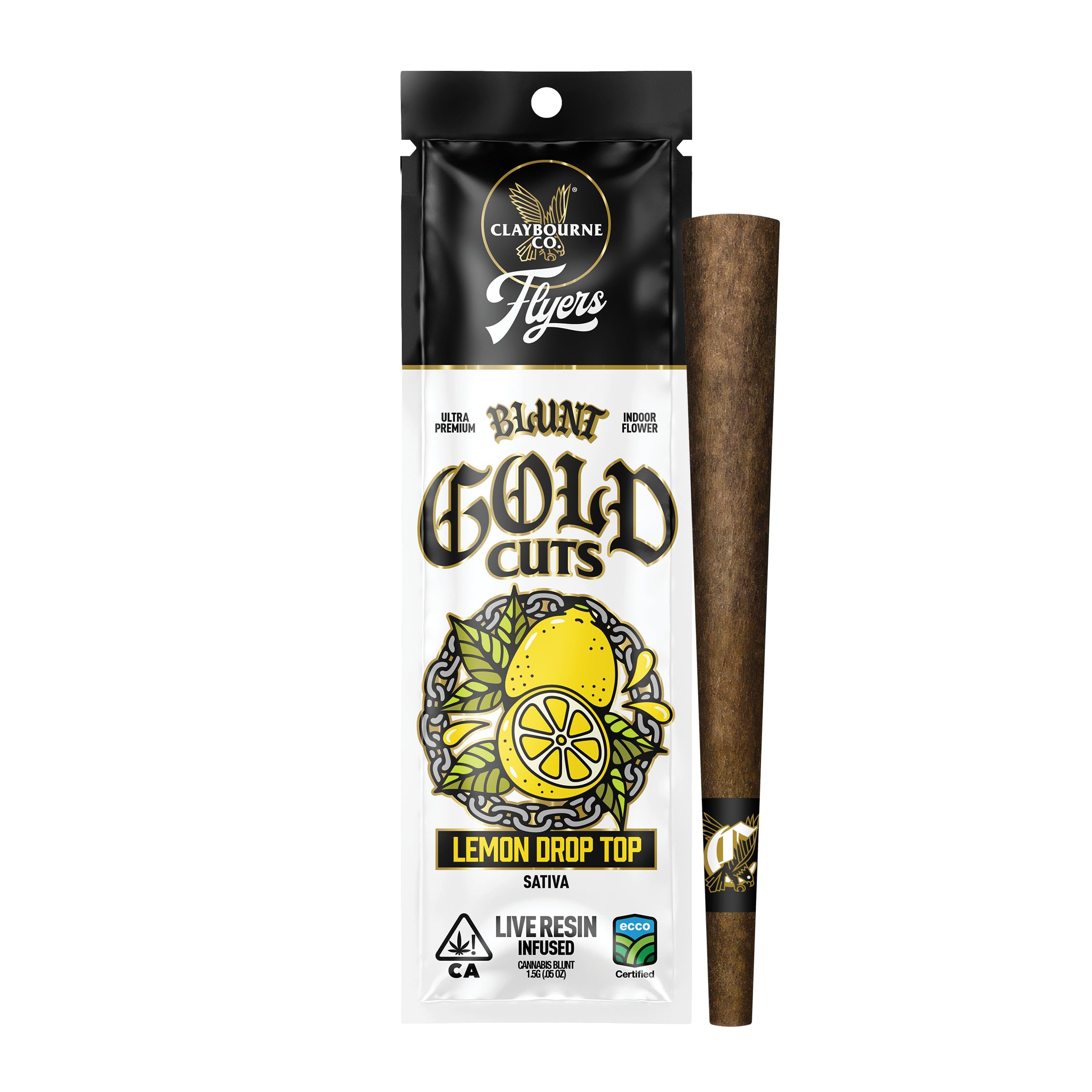 Lemon Drop Top (1.5g) - Flyers Gold Cuts Live Resin Infused Blunt