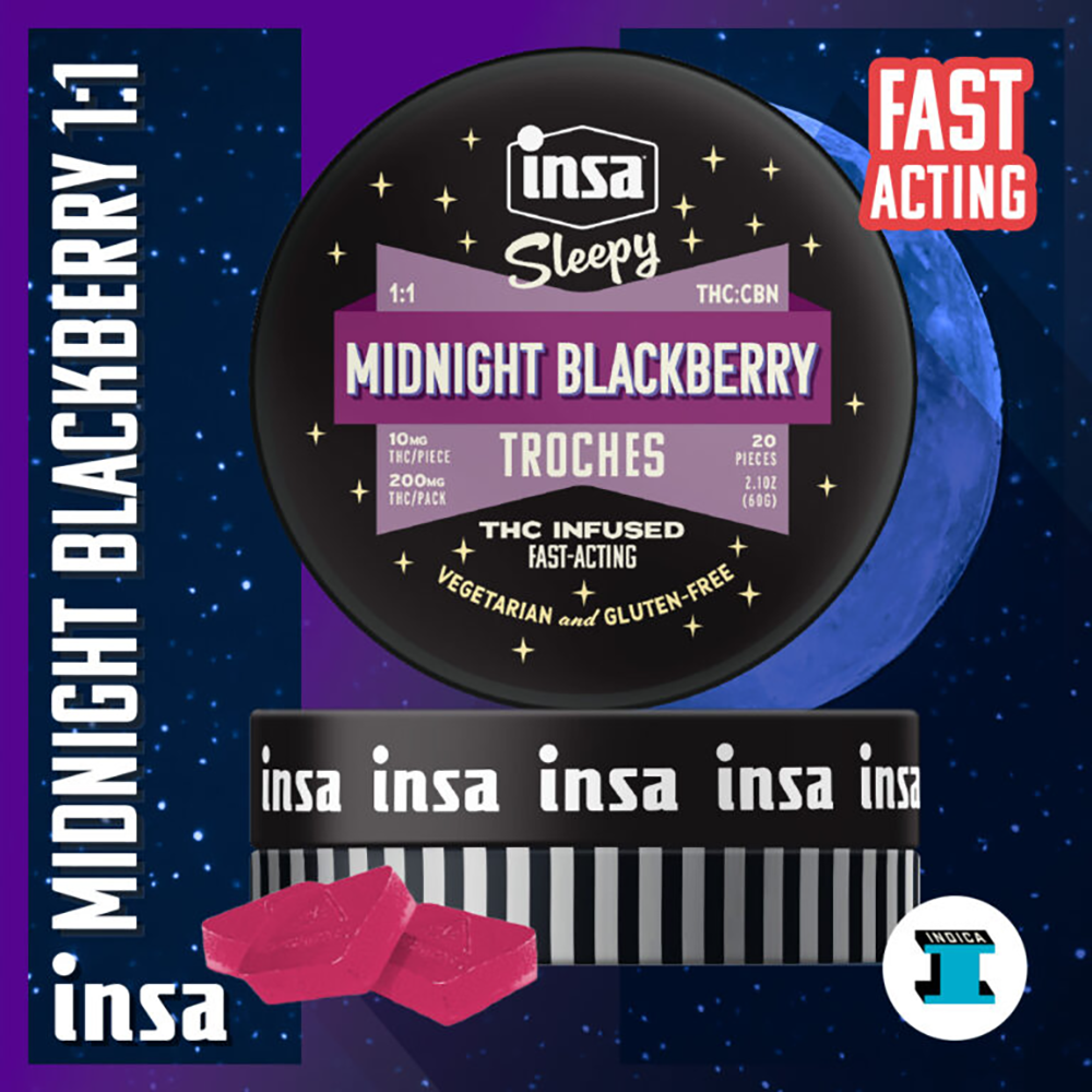 Shop Midnight Blackberry [20pk] (200mg THC/200mgCBN) | Insa