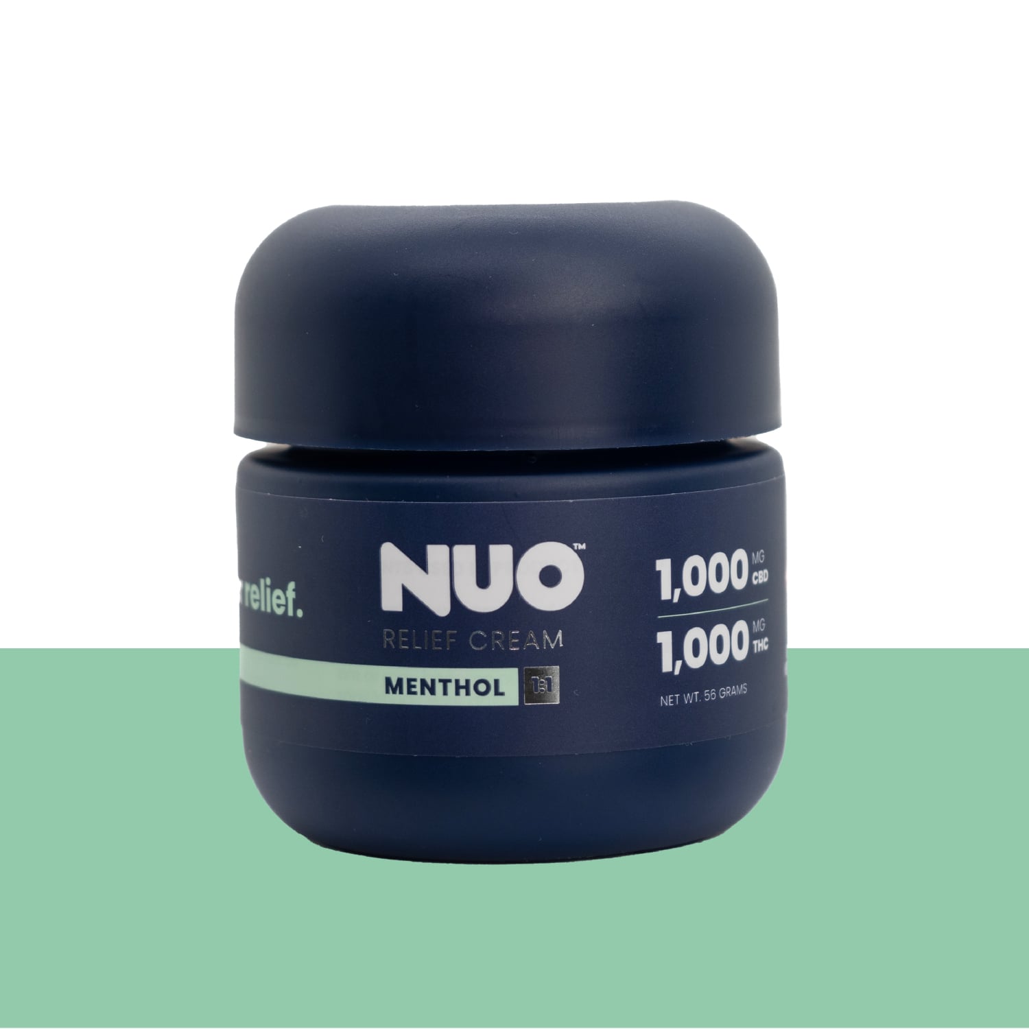 NUO | Topicals | Relief Cream Menthol 1:1 (1000 mg CBD : 1000 mg THC) | 56 g