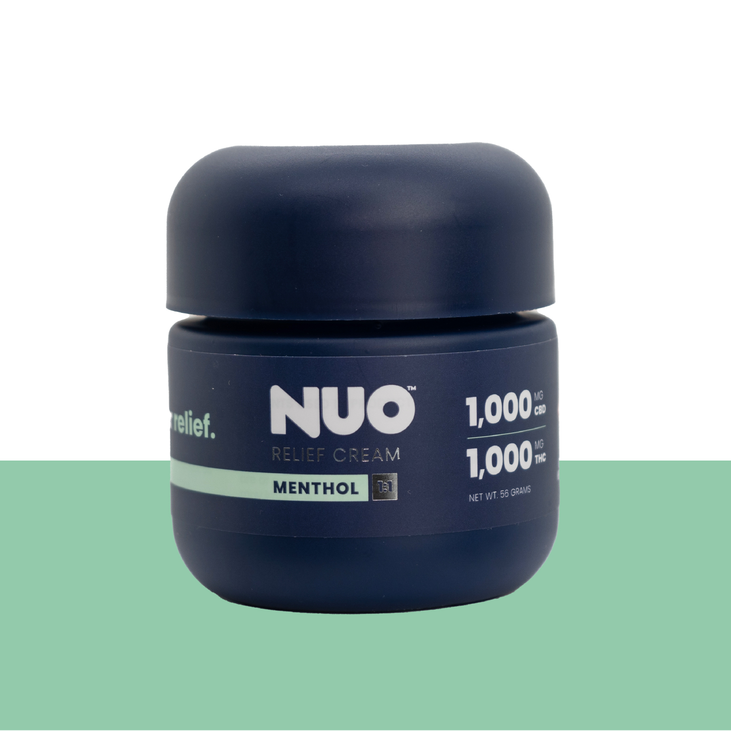 NUO | Topicals | Relief Cream Menthol 1:1 (1000 mg CBD : 1000 mg THC) | 56 g