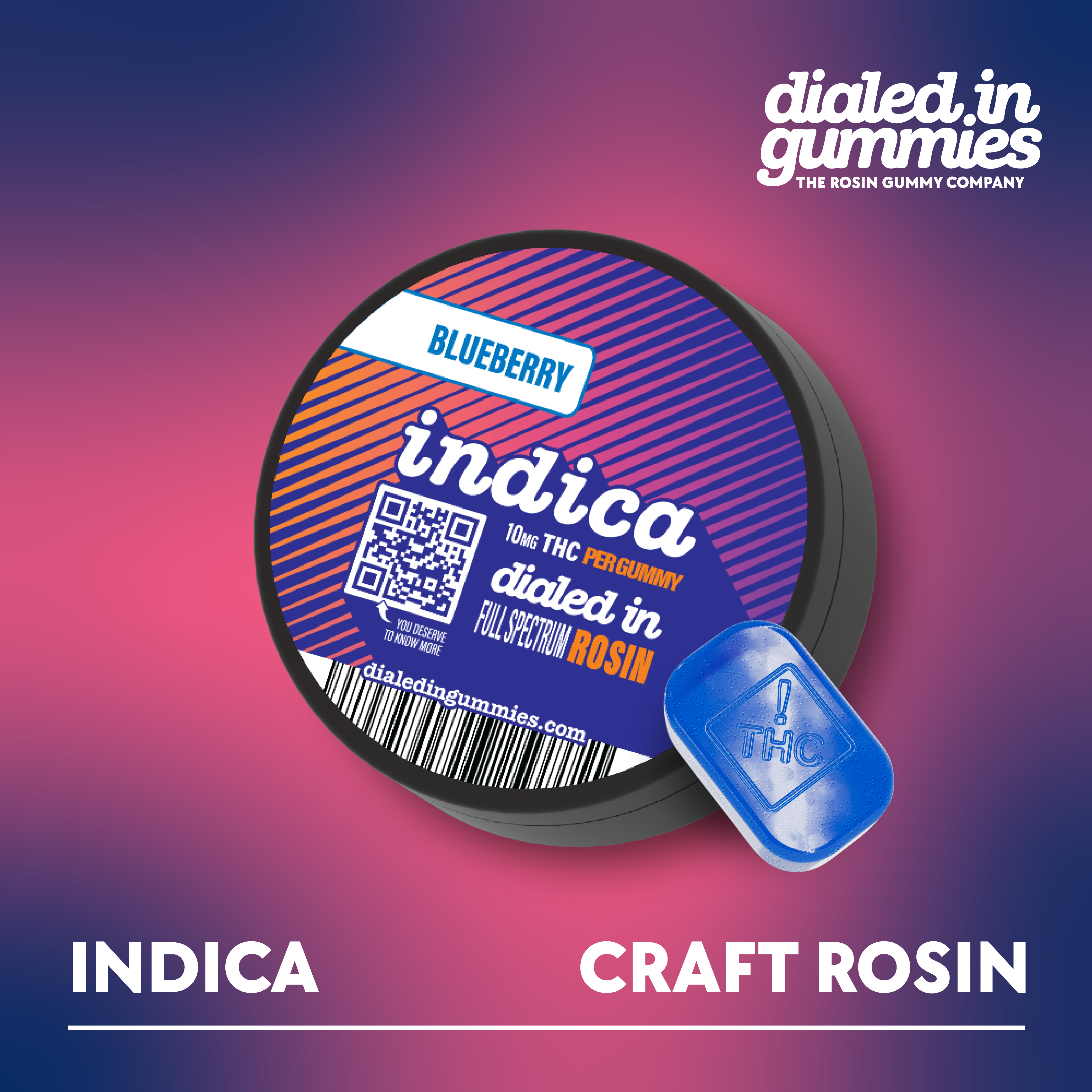 100mg - Blueberry - Rosin Gummies (10pk)