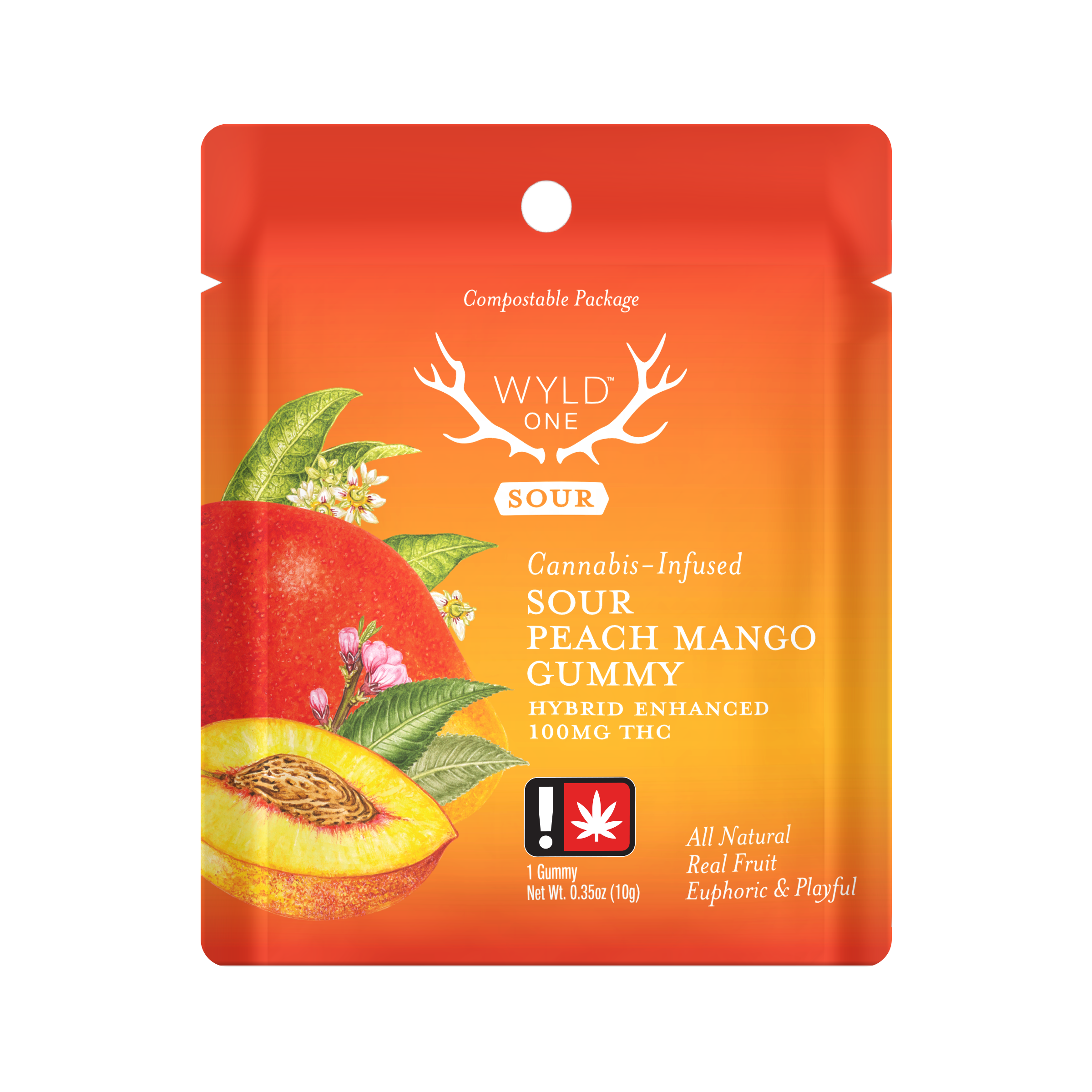 Wyld ONE: Sour Peach Mango Hybrid Gummy | 100mg