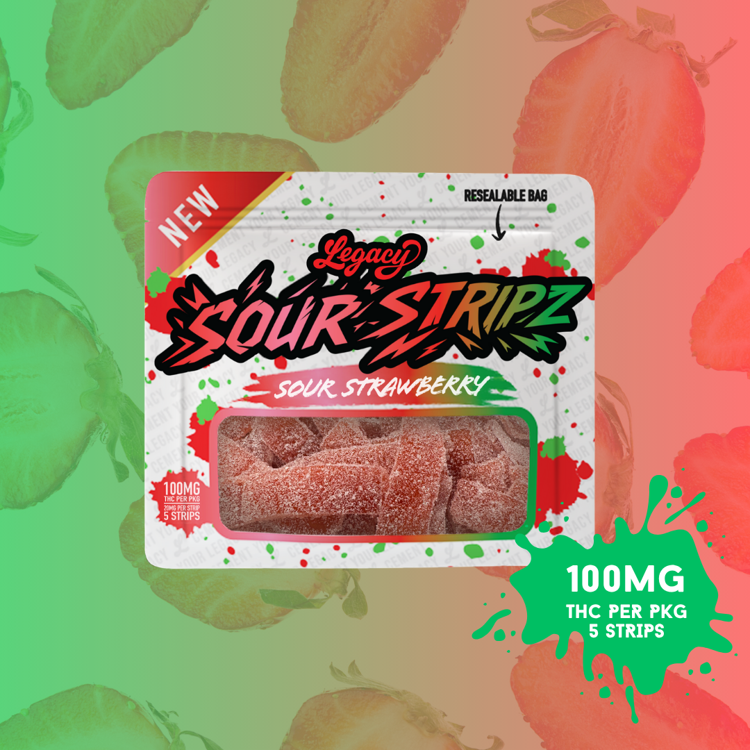 Strawberry Sour Stripz | 5pk 100mg