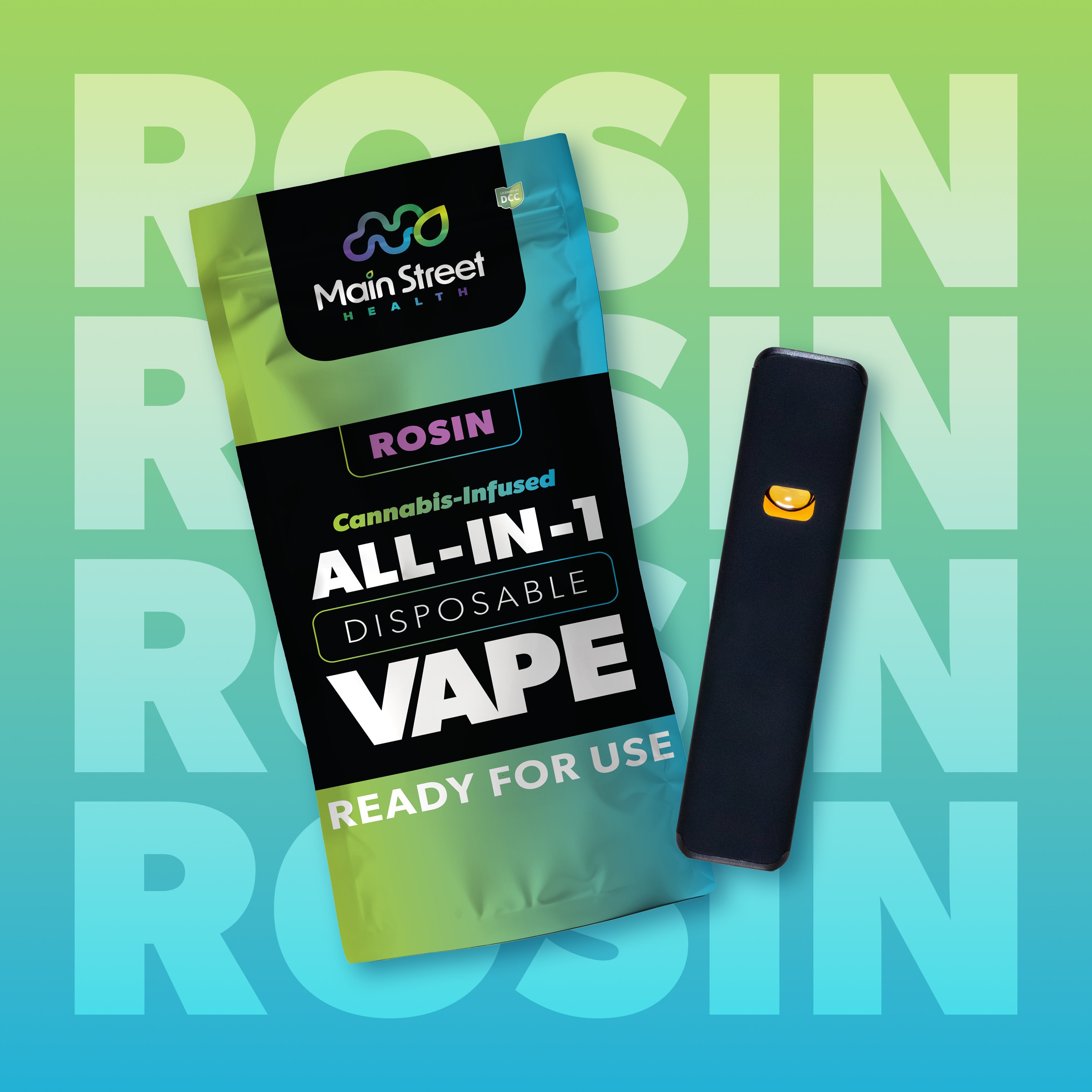 Main Street Health - Dirty Taxi - Live Rosin Disposable - 0.5g - Sativa