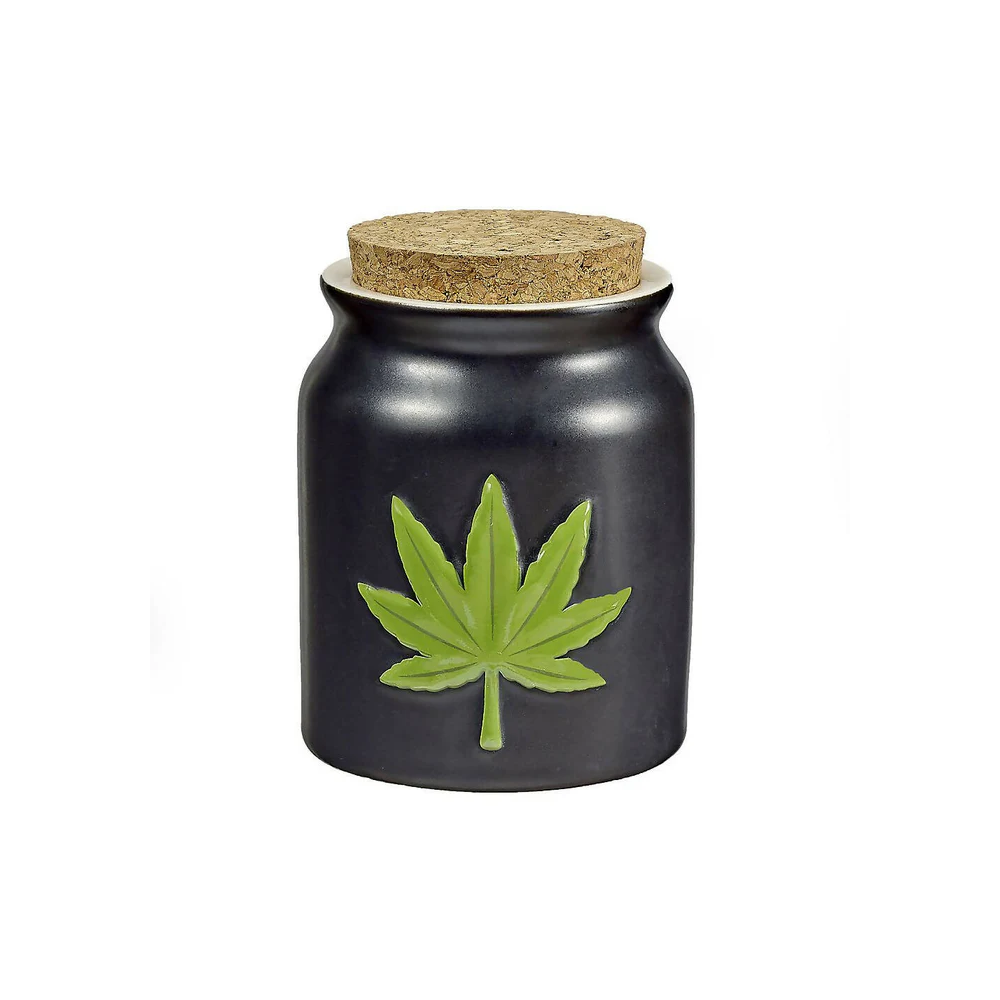 Stash Jar Green Leaf