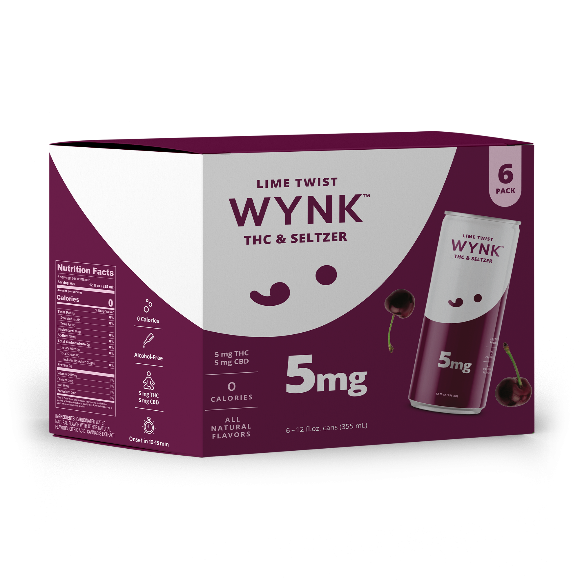 Black Cherry Fizz 5mg (6pk) Wynk Seltzer Jane