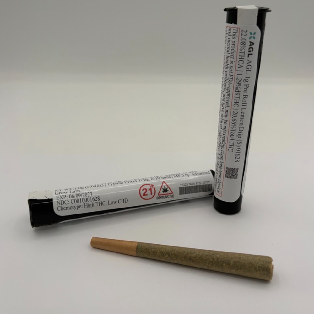 Shop AGL 1g Pre Roll Lemon Drip (S) 01628 | Budr - Montville