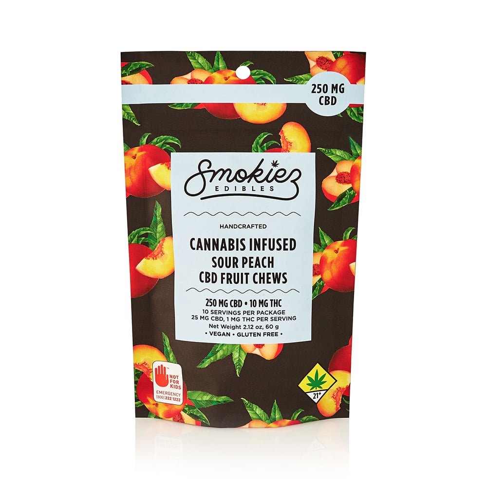 25:1 Sour Peach [10pk] (250mg CBD/>10mg THC)