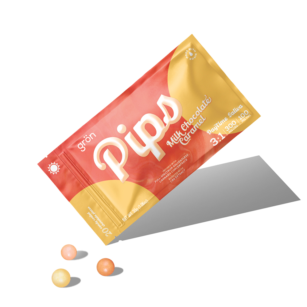 3:1 Milk Chocolate Caramel Pips - Daytime Sativa (300mg CBG / 100mg THC)