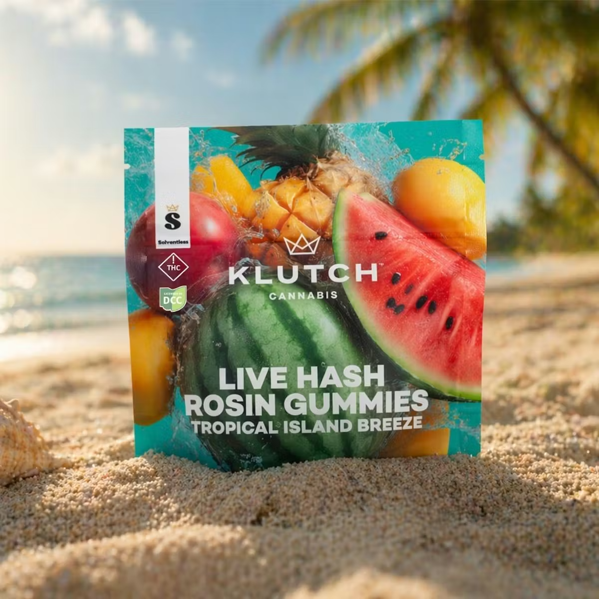 KLUTCH - TROPICAL ISLAND BREEZE - LIVE HASH ROSIN GUMMIES - [100MG] - 10PK - HYBRID