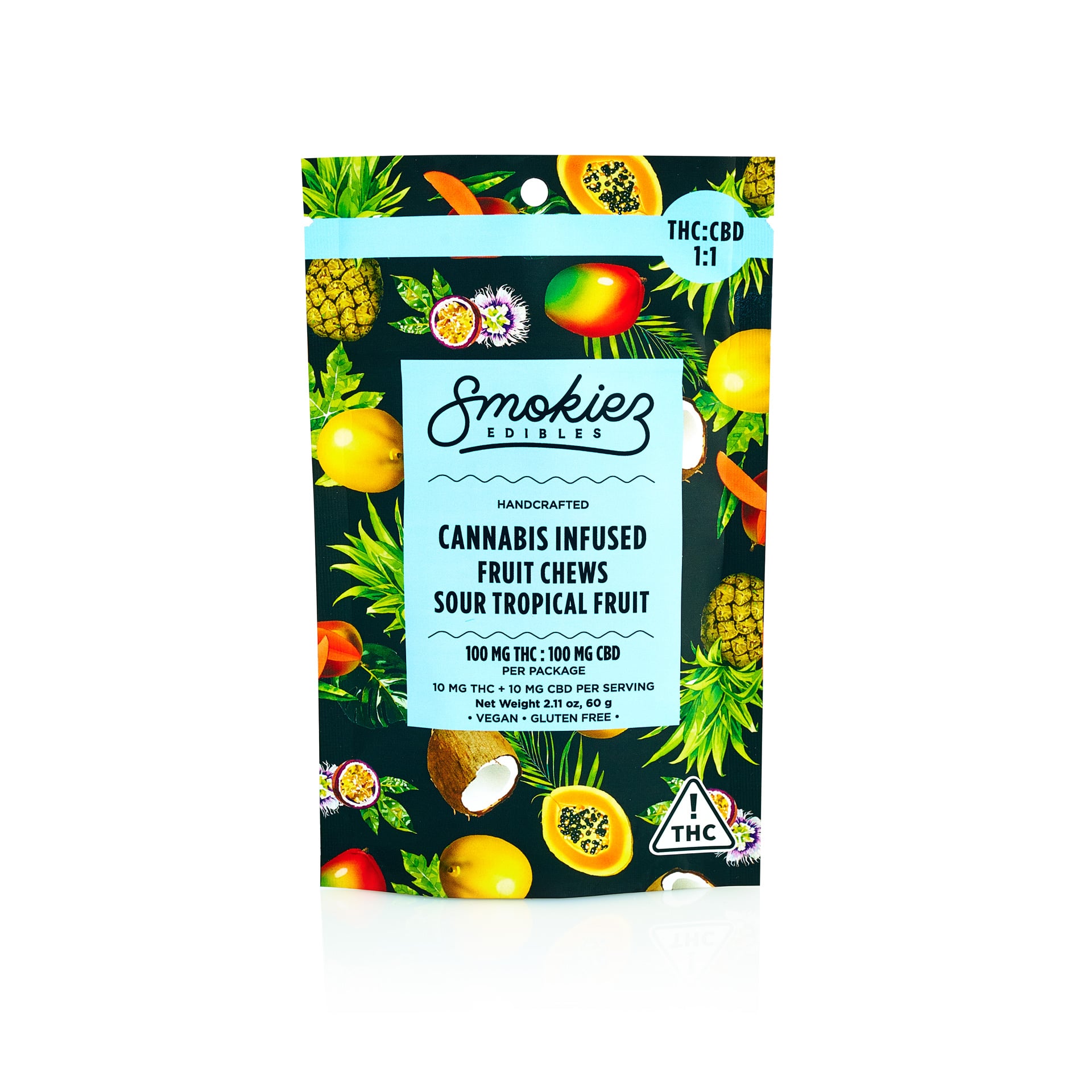 1:1 Sour Tropical Fruit [10pk] (100mg THC/ 100mg CBD)